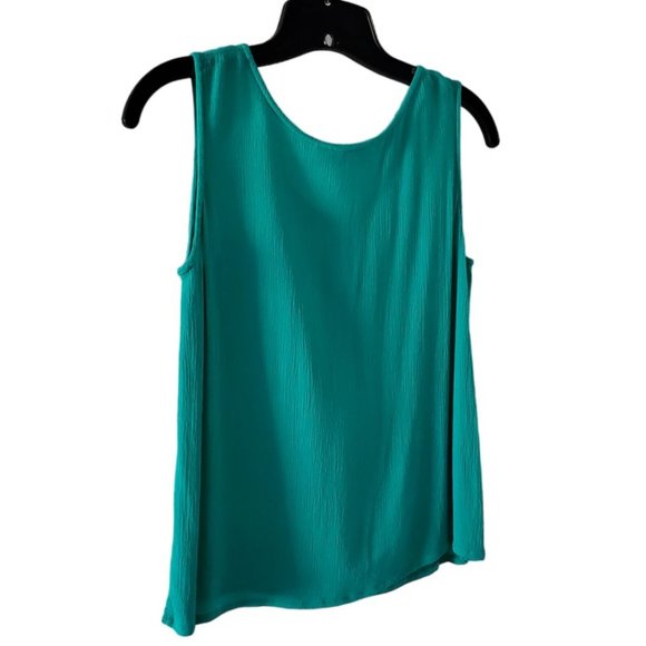 JRs (Vintage) Scoop Neck Crepe Shell / Tank Top | EUC | SP | Blue-Green - Picture 8 of 11